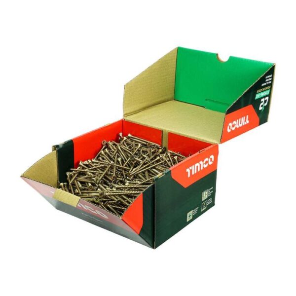 5.0 x 70mm Timco C2 Strong Fix PZ Double Countersunk Sharp Point Premium Wood Screw Index Zinc-Yellow (Box of 1000) - Image 4