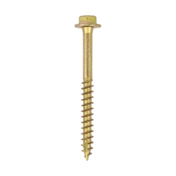 10.0 x 100 mmTimco Advanced Coach Screw Hex Flange - Zinc & Yelow (TIMbag of 28) - Image 2