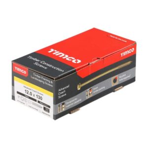 12.0 x 130 mmTimco Advanced Coach Screw Hex Flange - Zinc & Yelow (Box of 25)