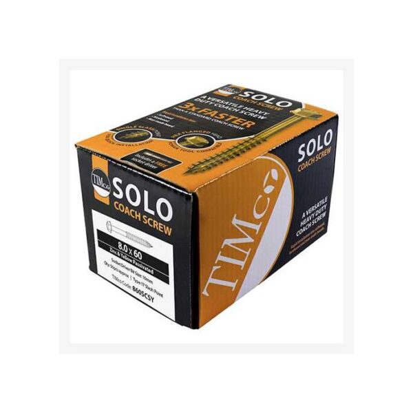 6.0 x 70 mmTimco Advanced Coach Screw Hex Flange - Zinc & Yelow (Box of 100)
