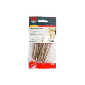 6.0 x 70 mmTimco Advanced Coach Screw Hex Flange - Zinc & Yelow (TIMpac of 10)