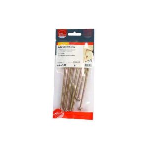 8.0 x 100 mmTimco Advanced Coach Screw Hex Flange - Zinc & Yelow (TIMpac of 4)