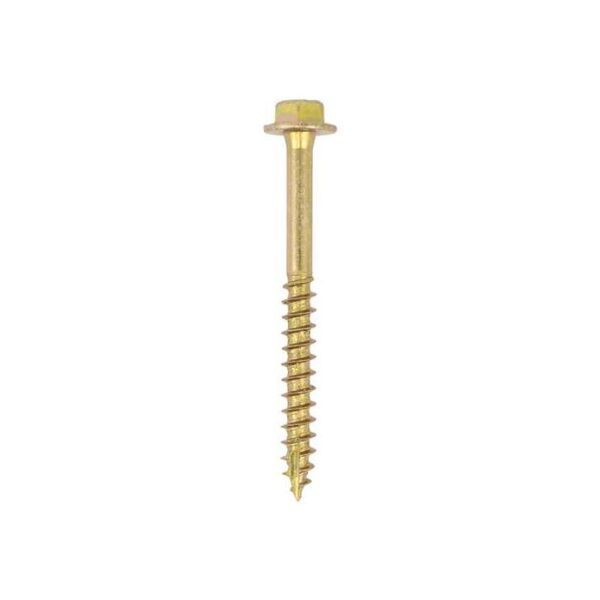 8.0 x 120 mmTimco Advanced Coach Screw Hex Flange - Zinc & Yelow (TIMpac of 4) - Image 2