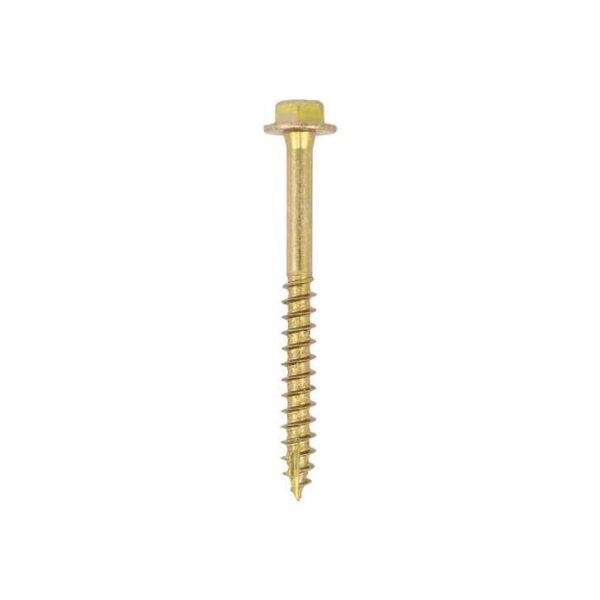 8.0 x 70 mmTimco Advanced Coach Screw Hex Flange - Zinc & Yelow (Box of 50) - Image 2