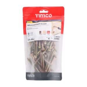 8.0 x 80 mmTimco Advanced Coach Screw Hex Flange - Zinc & Yelow (TIMbag of 48)