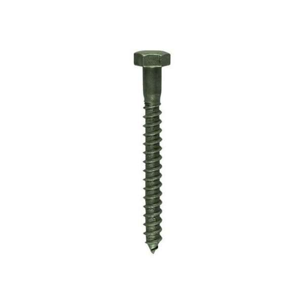 6.0 x 75mm Timco Coach Screw Hex Exterior Green (Bag of 10) - Image 2