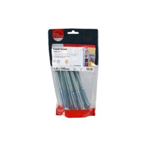 12.0 x 150mm Timco Coach Screw Hex Zinc (TIMbag of 12)