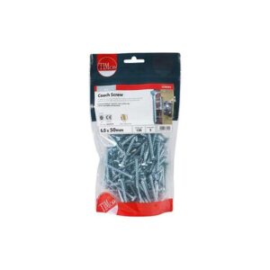 6.0 x 50mm Timco Coach Screw Hex Zinc (TIMbag of 120)
