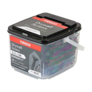 3.5 x 38mm Timco Drywall Screws PH Bugle Fine Thread Black (Tub of 1500)