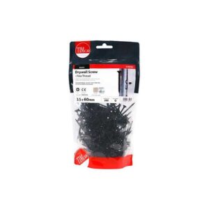 3.5 x 60mm Timco Drywall Screws PH Bugle Fine Thread Black (TIMbag of 200)