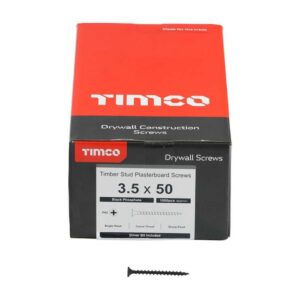 3.5 x 50mm Timco Drywall Screws PH Bugle Coarse Thread Grey (Box of 1000)