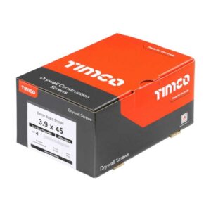 3.9 x 45mm Timco Drywall Dense Board Screws PH Reduced Countersunk High Low Thread Black (Box of 1000)