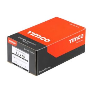 3.9 x 55mm Timco Drywall Dense Board Screws PH Reduced Countersunk High Low Thread Black (Box of 1000)