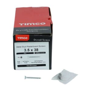 3.5 x 38mm Timco Drywall Screws PH Bugle Self Drilling Zinc (Box of 1000)