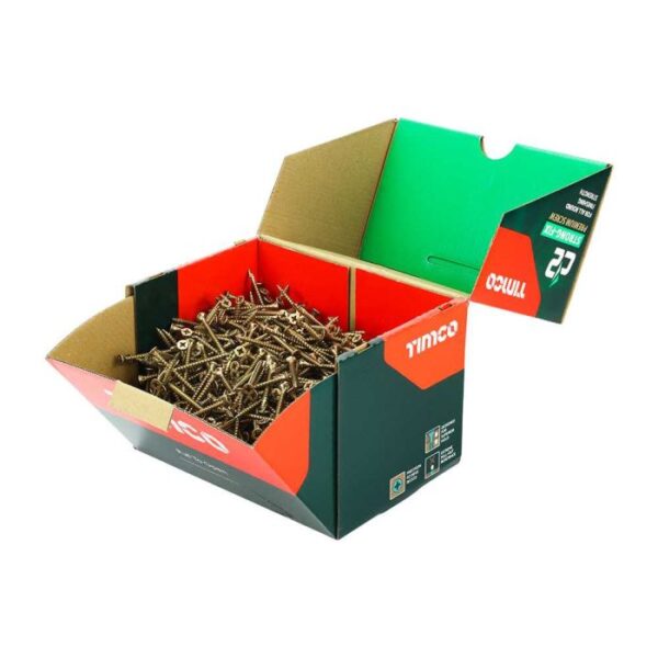 4.0 x 50mm Timco C2 Strong Fix PZ Double Countersunk Sharp Point Premium Wood Screw Index Zinc-Yellow (Box of 1000) - Image 4