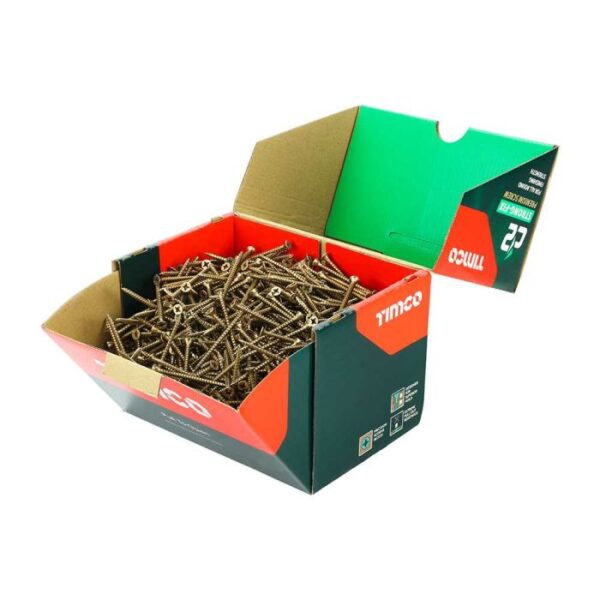 4.0 x 60mm Timco C2 Strong Fix PZ Double Countersunk Sharp Point Premium Wood Screw Index Zinc-Yellow (Box of 1000) - Image 4