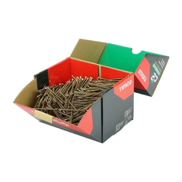 4.0 x 80mm Timco C2 Strong Fix PZ Double Countersunk Sharp Point Premium Wood Screw Index Zinc-Yellow (Box of 1000) - Image 4