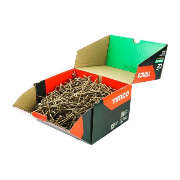 5.0 x 60mm Timco C2 Strong Fix PZ Double Countersunk Sharp Point Premium Wood Screw Index Zinc-Yellow (Box of 1000) - Image 4