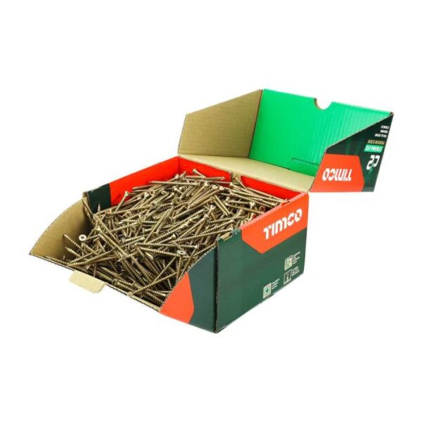 5.0 x 80mm Timco C2 Strong Fix PZ Double Countersunk Sharp Point Premium Wood Screw Index Zinc-Yellow (Box of 1000) - Image 4