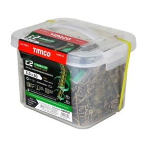 5.0 x 80 mm Timco C2 Strong Fix PZ Double Countersunk Premium Wood Screw LT (Tub of 1000)