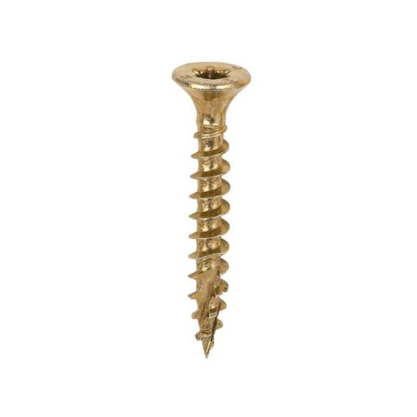 4.0 x 35mm Timco C2 Clamp-Fix Double Countersunk with Ribs Twin Cut Premium Wood Screw Zinc-Yellow (Box of 200) - Image 2