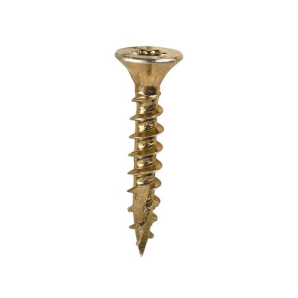 5.0 x 30mm Timco C2 Clamp-Fix Double Countersunk with Ribs Twin Cut Premium Wood Screw Zinc-Yellow (Box of 200) - Image 2