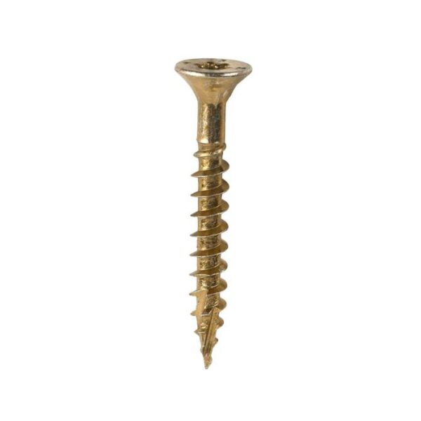 5.0 x 40mm Timco C2 Clamp-Fix Double Countersunk with Ribs Twin Cut Premium Wood Screw Zinc-Yellow (Box of 200) - Image 2