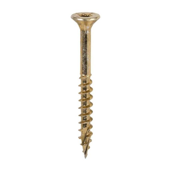 4.0 x 50mm Timco C2 Clamp-Fix Double Countersunk with Ribs Twin Cut Premium Wood Screw Zinc-Yellow (Tub of 800) - Image 3