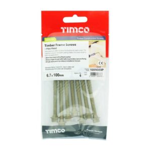 6.7 x 100 mm Timco Timber Frame Construction and Landscaping Screws Hex Exterior Green Organic (TIMpac of 6)