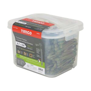 6.7 x 100 mm Timco Timber Frame Construction and Landscaping Screws Hex Exterior Green Organic (Tub of 300)