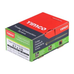 6.7 x 125 mm Timco Timber Frame Construction and Landscaping Screws Hex Exterior Green Organic (Box of 50)