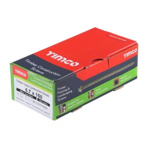6.7 x 150 mm Timco Timber Frame Construction and Landscaping Screws Hex Exterior Green Organic (Box of 50)