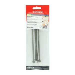 6.7 x 150 mm Timco Timber Frame Construction and Landscaping Screws Hex Exterior Green Organic (TIMpac of 4)