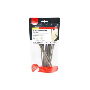 6.7 x 200 mm Timco Timber Frame Construction and Landscaping Screws Hex Exterior Green Organic (TIMbag of 20)