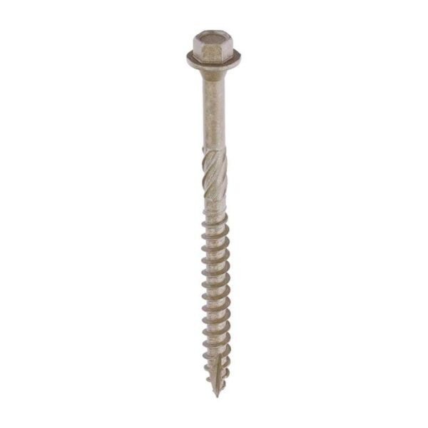 6.7 x 87 mm Timco Timber Frame Construction and Landscaping Screws Hex Exterior Green Organic (Tub of 400) - Image 2