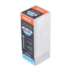 8.0 x 80 mm Timco Timber Construction and Landscaping Screws Wafer A2 Stainless Steel (Tube of 20)
