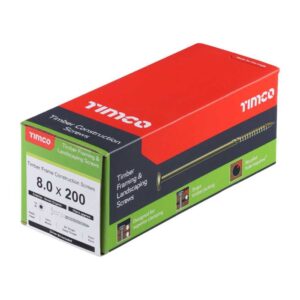 8.0 x 200 mm Timco Timber Construction and Landscaping Screws Wafer Exterior Green (Box of 50)