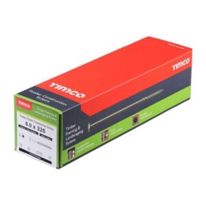 8.0 x 225 mm Timco Timber Construction and Landscaping Screws Wafer Exterior Green (Box of 50)